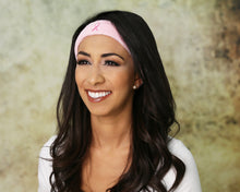 Load image into Gallery viewer, 25 Pack Pink Ribbon Sport Headbands - The Awareness Company