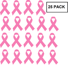Load image into Gallery viewer, 25 Pack Small Breast Cancer Ribbon Decals - The Awareness Company