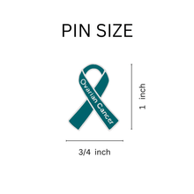 Load image into Gallery viewer, 25 Pack Teal Ovarian Cancer Ribbon Pins - The Awareness Company