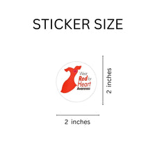 Load image into Gallery viewer, Wear Red for Heart Go Red Stickers, Red Dress Day Decals