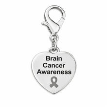 Load image into Gallery viewer, Heart Shaped Brain Cancer Hanging Charms