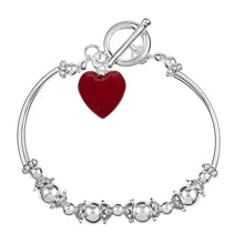 Load image into Gallery viewer, Red Heart Charm Partially Beaded Bracelets