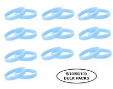 Load image into Gallery viewer, Bulk Pack Light Blue Silicone Bracelets for Prostate Cancer, Graves Disease - The Awareness Company