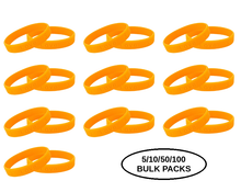 Load image into Gallery viewer, Bulk Pack Orange Silicone Bracelets for Leukemia, Multiple Sclerosis, Kidney Cancer - The Awareness Company
