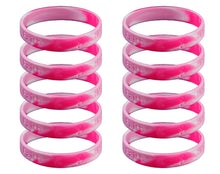 Load image into Gallery viewer, 50 Pack Pink Camoflouge Breast Cancer Silicone Bracelets - The Awareness Company