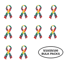 Load image into Gallery viewer, Bulk Pack Autism Awareness Ribbon Flat Pins - The Awareness Company