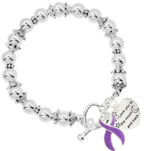 Load image into Gallery viewer, I Love You To The Moon &amp; Back Purple Ribbon Bracelets