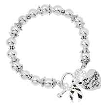 Load image into Gallery viewer, Zebra Print Ribbon Where There is Love Charm Bracelets