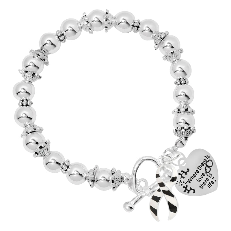 Zebra Print Ribbon Where There is Love Charm Bracelets