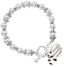 Load image into Gallery viewer, Back To The Moon Zebra Print Ribbon Awareness Charm Bracelets