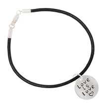 Load image into Gallery viewer, Bulk Love Is Love Black Cord Bracelets, LGBTQ Gay Pride Jewelry - The Awareness Company
