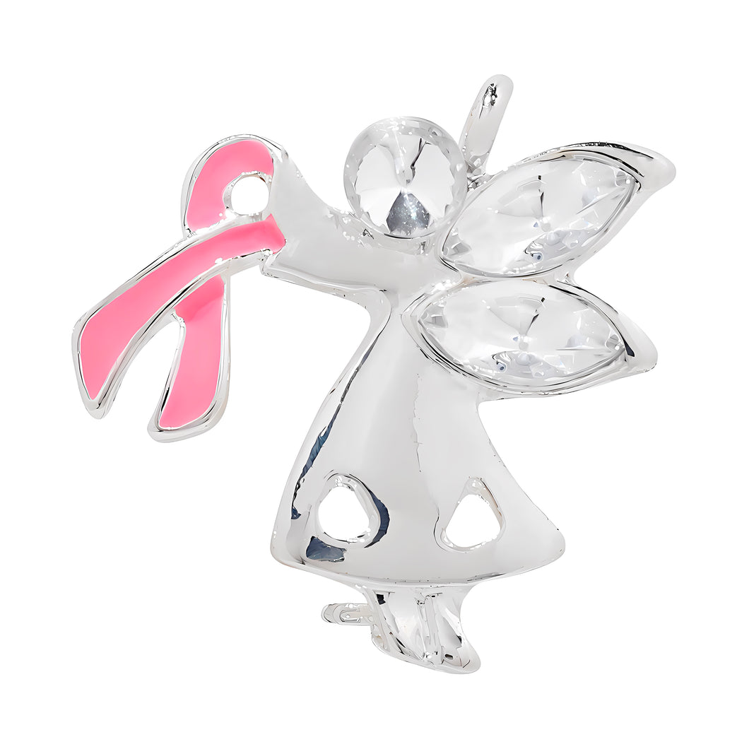 Bulk Pink Ribbon Angel Pins for Breast Cancer Awareness, Pink Ribbon Jewelry