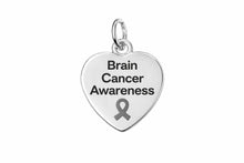 Load image into Gallery viewer, Heart Shaped Brain Cancer Charms