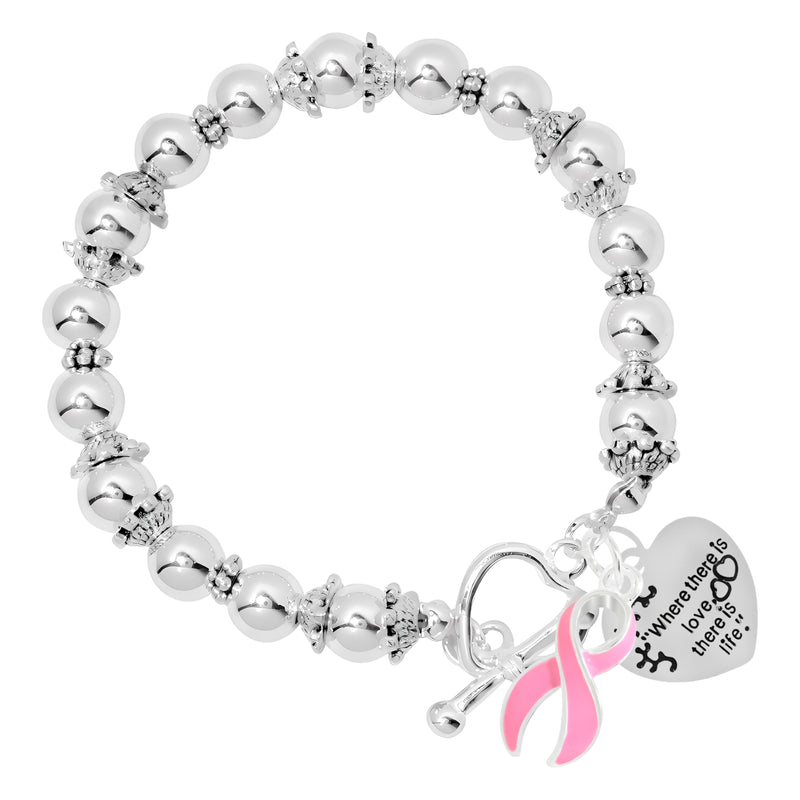 Bulk Breast Cancer Love You To The Moon And Back Pink Ribbon Bracelets, Fundraising Jewelry - The Awareness Company