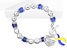 Load image into Gallery viewer, Bulk Blue &amp; Yellow Ribbon Where There is Love Bracelets - The Awareness Company