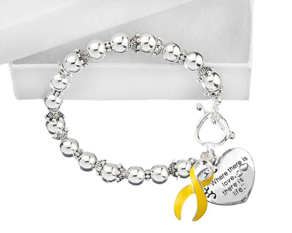 Where There is Love Gold Ribbon Bracelets for Childhood Cancer Awareness Bulk - The Awareness Company