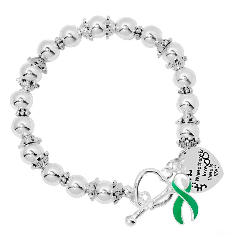 Green Ribbon Where There is Love Bracelets