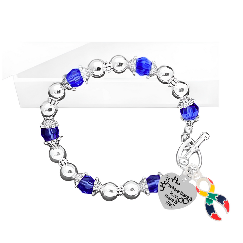 Autism Ribbon Where There Is Love Bracelets