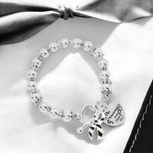 Load image into Gallery viewer, Zebra Print Ribbon Where There is Love Charm Bracelets