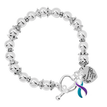Load image into Gallery viewer, Teal &amp; Purple Ribbon Where There is Love Bracelets