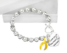 Load image into Gallery viewer, I Love You To The Moon And Back Gold Ribbon Bracelets Bulk - The Awareness Company