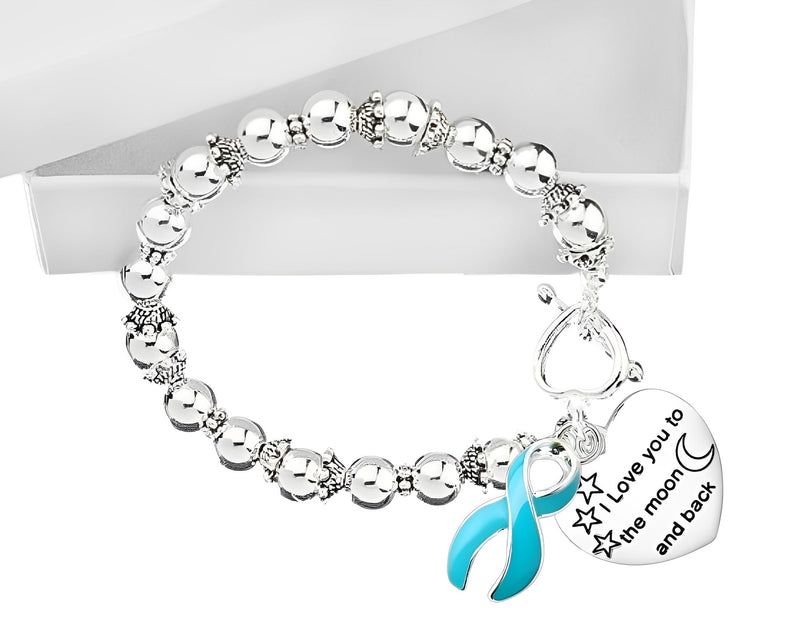 Teal Ribbon Love You To The Moon And Back Bracelets - The Awareness Company