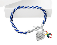 Load image into Gallery viewer, Bulk Pieces of the Puzzle Autism Ribbon Rope Style Bracelets - The Awareness Company