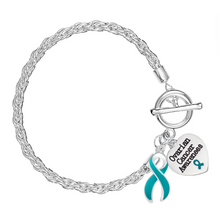 Load image into Gallery viewer, Bulk Ovarian Cancer Heart Charm Rope Bracelets - The Awareness Company