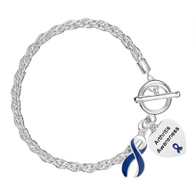 Load image into Gallery viewer, Bulk Dark Blue Ribbon Arthritis Awareness Rope Bracelets - The Awareness Company