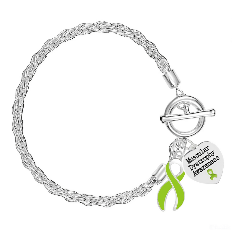 Lime Green Ribbon Muscular Dystrophy Rope Bracelets