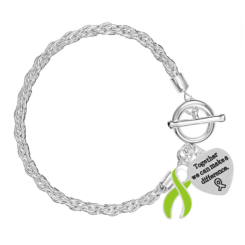 Lime Green Ribbon Make A Difference Rope Bracelets