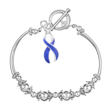 Load image into Gallery viewer, Periwinkle Ribbon Partial Beaded Charm Bracelets