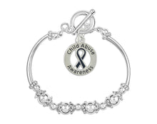 Load image into Gallery viewer, Round Child Abuse Awareness Charm Partial Beaded Bracelet, Wholesale