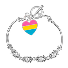 Load image into Gallery viewer, Bulk Pansexual Heart Flag Partial Beaded Bracelets, Gay Pride Jewelry - The Awareness Company