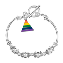 Load image into Gallery viewer, Bulk Rainbow Triangle Flag Partial Beaded Bracelets, Gay Pride Jewelry - The Awareness Company
