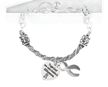Load image into Gallery viewer, Bulk Gray Ribbon Awareness Partial Rope Bracelets - The Awareness Company