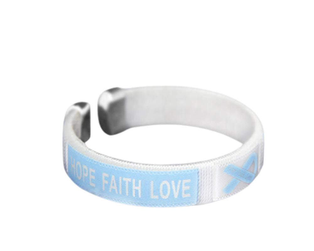 Bulk Child Size Light Blue Ribbon Bangle Bracelets - The Awareness Company