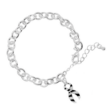 Load image into Gallery viewer, Bulk Zebra Print Ribbon Awareness Chunky Charm Bracelets