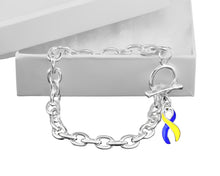 Load image into Gallery viewer, Blue &amp; Yellow Ribbon Chunky Charm Bracelets - The Awareness Company