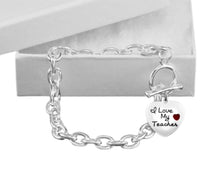 Load image into Gallery viewer, Bulk I Love My Teacher Chunky Charm Bracelets Wholesale, School Gifts - The Awareness Company