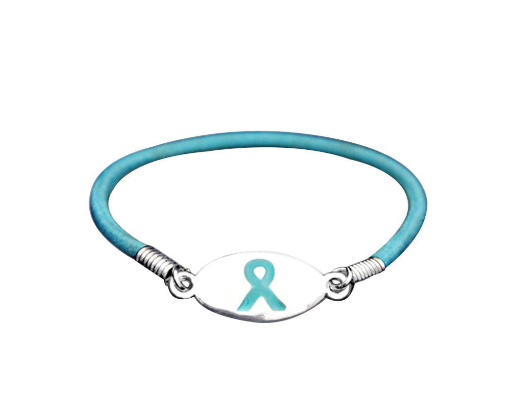 Bulk Teal Ribbon Awareness Stretch Bracelets - The Awareness Company