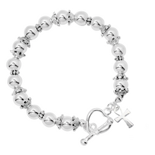 Load image into Gallery viewer, Decorative Silver Cross Religious Charm Beaded Bracelets