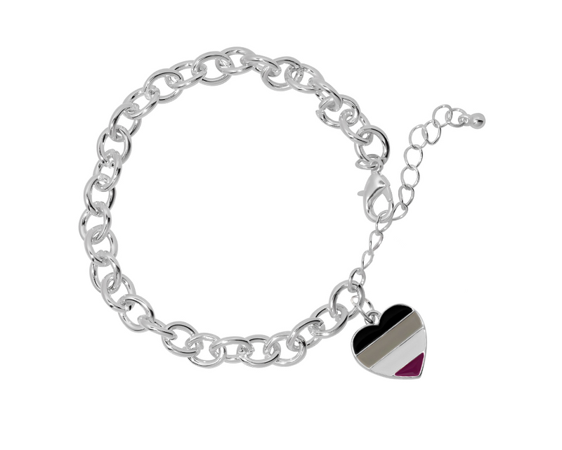 Asexual Heart Chunky Charm Bracelets - The Awareness Company