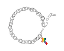 Load image into Gallery viewer, Rainbow Flag Cross Charm Bracelets - The Awareness Company