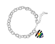 Load image into Gallery viewer, Straight Ally Heart Chunky Link Style Bracelets