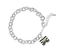 Load image into Gallery viewer, Bulk Straight Ally, Heterosexual Ally Rectangle Charm Bracelets for Gay Pride Awareness