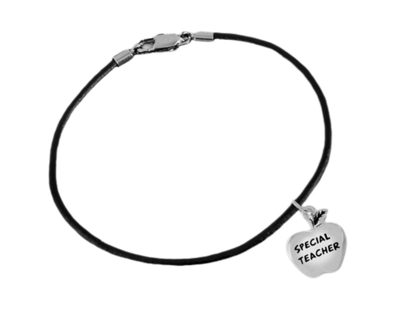 Bulk Special Teacher Leather Cord Bracelets, Bulk Appreciation Gifts - The Awareness Company