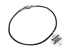 Load image into Gallery viewer, Bulk Light Blue Ribbon Prostate Cancer Awareness Heart Charm Leather Bracelets - The Awareness Company