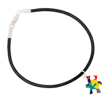 Load image into Gallery viewer, Colored Puzzle Piece Autism Leather Cord Bracelets