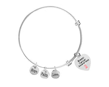 Load image into Gallery viewer, Mom Breast Cancer Awareness Heart Charm Pink Ribbon Retractable Bracelets